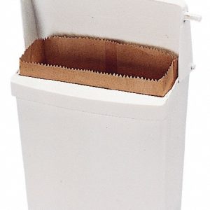 RUBBERMAID Wall-Mounted Sanitary Napkin Receptacle, Rigid Liner, Easy to Clean, Durable, Space Saving FG614000WHT