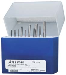 M.A. FORD Drill Bit Set: Screw Machine Length Drill Bits, 10 Pc, 135 &deg;, Solid Carbide 20030000