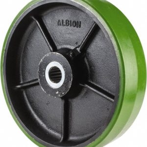 ALBION Caster Wheel: Polyurethane, 12" Dia, 3" Wide, 1-1/4" Axle PY1250120