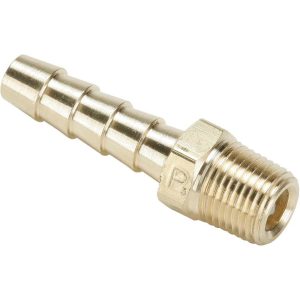 PARKER Barbed Hose Fitting: 1/4" x 1/2" ID Hose, Male Connector 125HBL-8-4