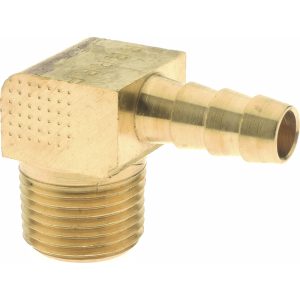 PARKER Barbed Hose Fitting: 3/8" x 5/16" ID Hose, Elbow 129HB-5-6