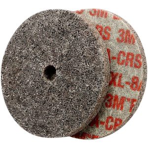 3M Deburring Wheel: 2" Dia, 1/4" Face Width, 1/4" Hole, Density 8, Aluminum Oxide 7000000693