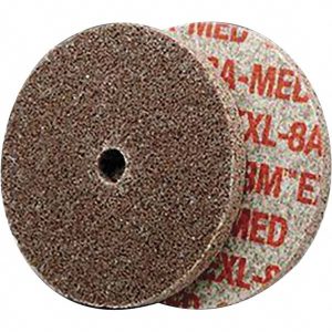 3M Deburring Wheel: 3" Dia, 1/2" Face Width, 3/8" Hole, Density 8, Aluminum Oxide 7000000694