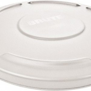 RUBBERMAID Trash Can & Recycling Container Lid: Round, For 20 gal Trash Can FG261960WHT
