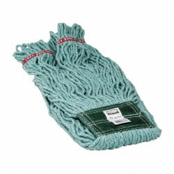 RUBBERMAID Wet Mop Loop: Medium, Green Mop, Blended Fiber FGA25206GR00