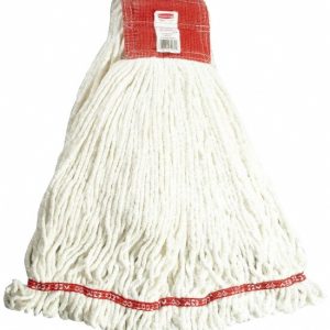 RUBBERMAID Wet Mop Loop: Large, White Mop, Blended Fiber FGA25306WH00