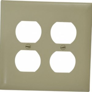 PASS & SEYMOUR 2 Gang, 4-11/16 Inch Long x 2-15/16 Inch Wide, Standard Outlet Wall Plate TP82I