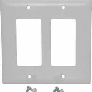 PASS & SEYMOUR 2 Gang, 4-3/4 Inch Long x 4-11/16 Inch Wide, Standard Switch Plate TP262W
