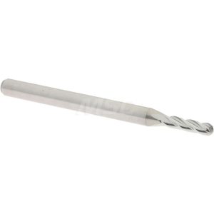 ACCUPRO Ball End Mill: 0.0787" Dia, 0.315" LOC, 4 Flute, Solid Carbide 01217405