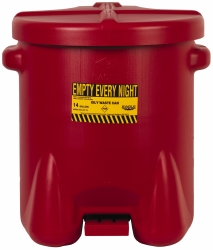 EAGLE 14 Gallon Capacity, Polyethylene Oily Waste Can 937FL