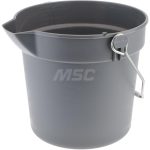 PRO-SOURCE 10 Qt, Plastic Round Gray Single Pail with Pour Spout 01252824