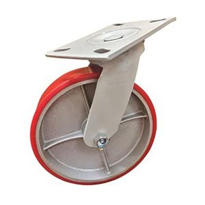 FAIRBANKS Swivel Top Plate Caster: Polyurethane with Semi-Steel Center Polyurethane & Polyurethane Mold on Steel, 5" Wheel Dia, 2" Wheel Width, 700 lb Capacity, 6-1/2" OAH W26-5-PO