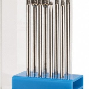 SGS PRO 8 Pc Double Cut Burr Set with Cylinder w/Rad End, Cylinder, Taper w/Rad End, Tree w/Pointed End, Tree w/Rad End 18215