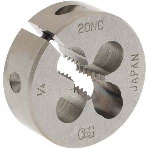 OSG Round Die: 1/4-20, 1" OD, High Speed Steel 2702800