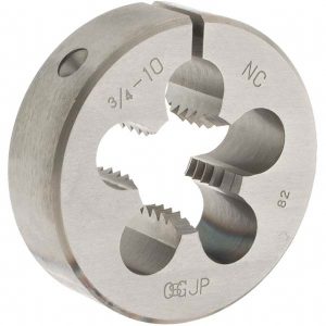 OSG Round Die: 3/4-10, 2" OD, High Speed Steel 2712000
