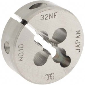 OSG Round Die: #10-32, 1" OD, High Speed Steel 2729600