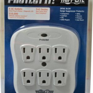 TRIPP-LITE 6 Outlets, 120 Volts, 15 Amps, Power Outlet Strip SK6-0/SPIKEBLOK