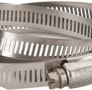 HI-TECH DURAVENT Band Clamp: Hose, 12-3/4" Max Dia, 1/2" Wide, 0.02" Thick, Stainless Steel 062712000003