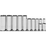 PROTO Socket Set: Deep, 10 Pc, 3/8" Drive, 5/16 to 7/8" J52111