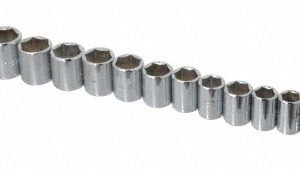 PROTO Socket Set: Standard, 21 Pc, 3/8" Drive, 6.00 to 26.00 mm J52211