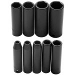 PROTO Socket Set: Deep Impact, 9 Pc, 3/8" Drive, 1/4 to 3/4" J72112