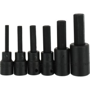 PROTO Hex Bit Socket Set: 1/2" Drive, 6 Pc, 6 to 17 mm Hex J74252
