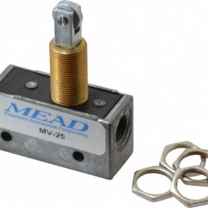 MEAD Mechanically Operated Valve: 3-Way Pilot, Roller Plunger Actuator, 1/8" Inlet, 2 Position MV-25