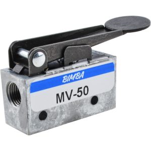 MEAD Mechanically Operated Valve: 3-Way Pilot, Fingertip Lever Actuator, 1/8" Inlet, 2 Position MV-50