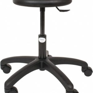 BREWER DESIGN Swivel & Adjustable Stool: Polyurethane, Black PR-1-C