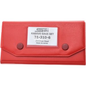 SPI Radius Gage Set: Stainless Steel, 0.5 to 13 mm Radius, 26 pc 31-310-6