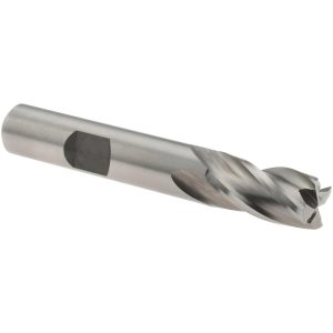 VALUE COLLECTION Square End Mill: 3/8" Dia, 3/4" LOC, 4 Flute, High Speed Steel 720-3035