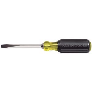 KLEIN TOOLS Slotted Screwdriver: 1/4" Width, 8-1/4" OAL, 4" Blade Length 600-4