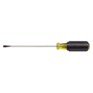 KLEIN TOOLS Slotted Screwdriver: 3/16" Width, 9-3/4" OAL, 6" Blade Length 601-6