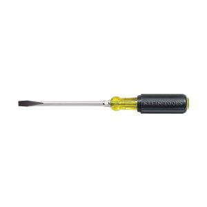 KLEIN TOOLS Slotted Screwdriver: 1/4" Width, 8-1/4" OAL, 4" Blade Length 602-4
