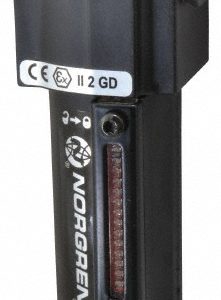 NORGREN 1/4" Port, 6.02" High x 1.98" Wide Compact Filter with Metal Bowl, Automatic Drain F72G-2AN-AE1