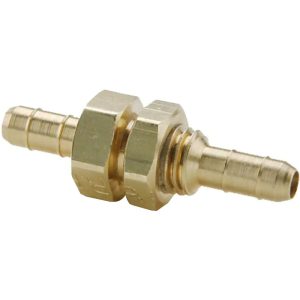 PARKER Barbed Tube Bulkhead Union: Multiple Barbs, 5/16-24 22BH-4-4