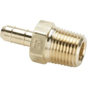 PARKER Barbed Tube Male Connector: Multiple Barbs, 10-32 28-4-10X32