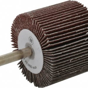 CGW ABRASIVES Mounted Flap Wheel: 2" Dia, 1-1/2" Face Width, 60 Grit, Aluminum Oxide 40004