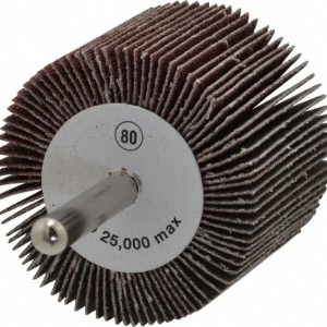 CGW ABRASIVES Mounted Flap Wheel: 2" Dia, 1-1/2" Face Width, 80 Grit, Aluminum Oxide 40005