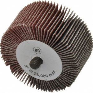 CGW ABRASIVES Mounted Flap Wheel: 2" Dia, 1" Face Width, 80 Grit, Aluminum Oxide 39990
