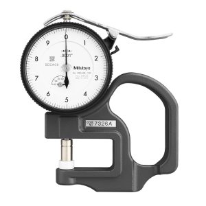MITUTOYO 0 to 0.05" Measurement, 0.00005" Graduation, 1.1811" Throat Depth, Dial Thickness Gage 7326A