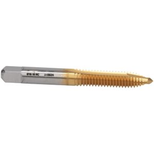 VALUE COLLECTION Spiral Point Tap: 5/16-18 UNC, 2 Flutes, Plug Chamfer, 3B Class of Fit, HSS, TiN Coated 11059-88-B