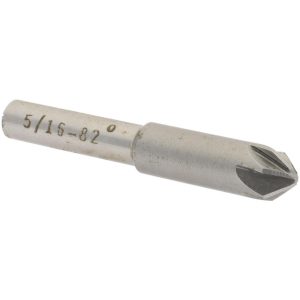 VALUE COLLECTION Countersink: 5/16" Head Dia, 82.00 deg Included Angle, 6 Flute, High-Speed Steel, Right Hand Cut SC2082020