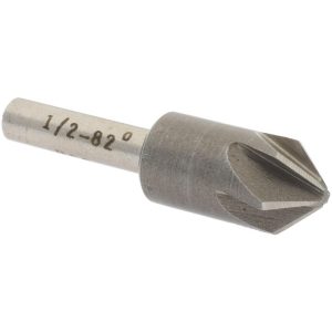 VALUE COLLECTION Countersink: 1/2" Head Dia, 82.00 deg Included Angle, 6 Flute, High-Speed Steel, Right Hand Cut SC2082032