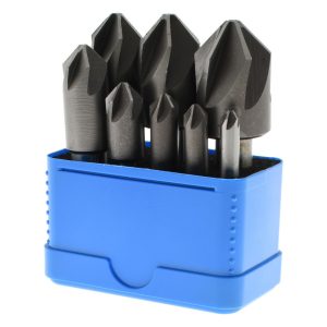VALUE COLLECTION Countersink Set: 8 Pc, 1/4 to 1" Head Dia, 6 Flute, 90 deg Included Angle SC20908S