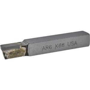 CLAPP & HANEY BRAZED TOOL Single Point Tool Bit: AR-6, 3/8" Shank Width, 3/8" Shank Height, K68 Solid Carbide Tip, Right Hand 43878