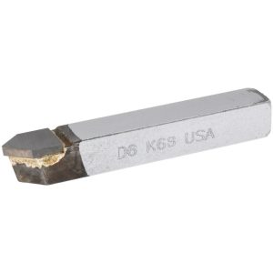 CLAPP & HANEY BRAZED TOOL Single Point Tool Bit: D-6, 3/8" Shank Width, 3/8" Shank Height, K68 Solid Carbide Tip, Neutral 47040
