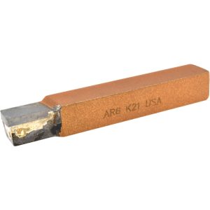 CLAPP & HANEY BRAZED TOOL Single Point Tool Bit: AR-8, 1/2" Shank Width, 1/2" Shank Height, K21 Solid Carbide Tip, Right Hand 44696