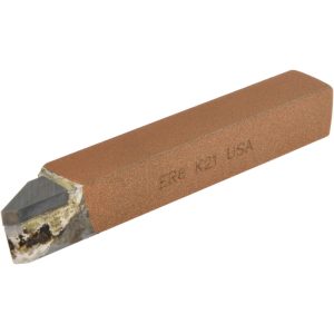 CLAPP & HANEY BRAZED TOOL Single Point Tool Bit: ER-8, 1/2" Shank Width, 1/2" Shank Height, K21 Solid Carbide Tip, Right Hand 47163
