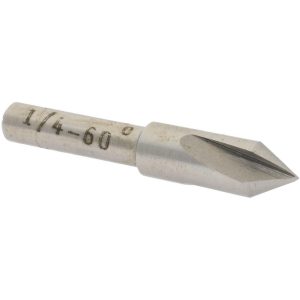 VALUE COLLECTION Countersink: 1/4" Head Dia, 60.00 deg Included Angle, 3 Flute, High-Speed Steel, Right Hand Cut SC4060016